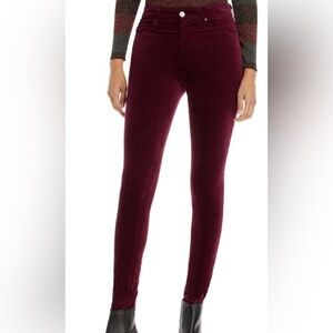 AG Adriano Goldschmied Rich Burgundy Velvet Jeans - 28R